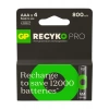 GP ReCyko Pro 800 mAh Ni-Mh 1.2 Volt AAA İnce Kalem Şarjlı Pil 4lü Paket