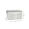 Gri Çizgili Mega Boy PVC Pencereli Hurç, 75 x 40 x 40 cm