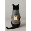 Gri Renk Kapüşonlu Kedi ve Köpek Kıyafeti - XL Boy