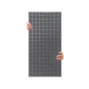 Gri Renkli 45x90 Cm Kare Desenli Keçe Panel, 2 Adet