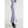Grimelange Catelıne Kadın Slim Fit Beli Lastikli Vucudu Saran Midi Lila Etek