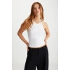 Grimelange Mıssy Kadın Halter Yaka Kısa Beyaz Body