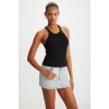 Grimelange Mıssy Kadın Halter Yaka Kısa Siyah Body
