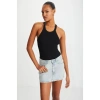 Grimelange Mıssy Kadın Halter Yaka Kısa Siyah Body