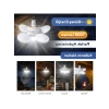 Güneş Enerjili Katlanabilir LED Lambası, 4 Panelli, USB Şarjlı