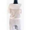 Herita Crop Pijama Sort Takim Beyaz Desenli
