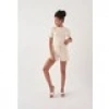 Herita Crop Pijama Sort Takim Beyaz Desenli
