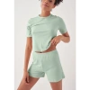 Herita Crop Pijama Sort Takim - Mint