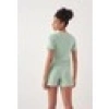Herita Crop Pijama Sort Takim - Mint