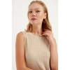 Herita Kolsuz Maxi Boy Elbise - Bej