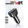 Hızlı Şarj Destekli Araç Çakmaklığı, 2x Type-C ve 1x USB Girişi ile 3A Güç
