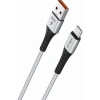 Hytech HY-X431 1m 3A Type-C Örgülü Silver Gri Data + Şarj Kablosu