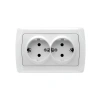 İkili Topraklı Priz - Beyaz