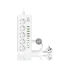Isıya Dayanıklı 5li Grup Priz, 5xUSB ve 5xType-C Çıkışlı, 4 Metre Kablolu