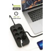 Kablolu Grup Priz, 2M Uzunlukta, 2 USB Girişi, 6lı Set