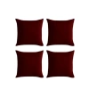 Kadife Dokulu Gizli Fermuarlı Kırlent Kılıfı, 4lü Bordo Set