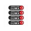 Kan Grubu Folyo Sticker, 10 Adet, Kask ve Motor İçin