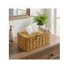 Kapaklı Doğal Rattan Görünümlü Hasır Organizer Sepet, 24x10x10 cm