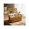 Kapaklı Doğal Rattan Görünümlü Hasır Organizer Sepet, 24x10x10 cm