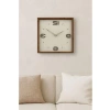 Kare Ahşap Duvar Saati - 30 cm, Kahverengi