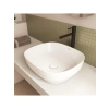 Kare Seramik Lavabo, 48 cm, Beyaz, Modern Tasarım