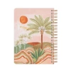 Kareli Spiralli Defter - Palmiye Desenli, 17x24 cm