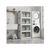 Katlanabilir 4 Katlı Portatif Saklama Dolabı, Beyaz-Gri