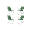 Katlanabilir Bahçe Sandalyeleri - 4 Adet Yeşil