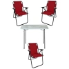 Katlanır Masa ve Sandalye Seti - Kırmızı