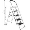 Katlanır Merdiven, 5 Basamaklı Geniş Tasarım, 150 Kg Kapasiteli