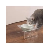 Kedi Mama ve Su Kabı, Pleksi ve Seramik Set, Beyaz