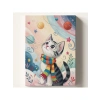 Kendin Yap Sayılarla Boyama Tuval Seti - Kış ve Kedi Temalı 40x50 CM