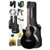 Kesik Kasa Siyah Akustik Gitar, 4/4 Yetişkin Modeli