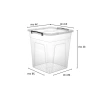 Kilitli Kapaklı Şeffaf Saklama Kutusu - 30 Litre