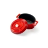 Kırmızı metal oval mini tencere, şık mutfak aracı