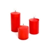 Kırmızı Silindir Mum Seti (5,5 cm, 7,5 cm, 10 cm)