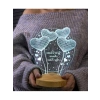 Kişiye Özel 3D LED Lamba - Kalp Balon Desenli
