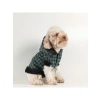 Kışlık Yeşil Ekose Kapüşonlu Köpek Montu (Kalın Kumaş)
