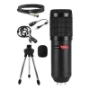 Kondansatör Stüdyo Mikrofonu - Mini Tripod ve Ses Kartı ile