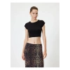 Koton Basic Tişört Kap Kol Bisiklet Yaka Modal Karışımlı Slim Fit