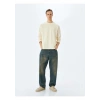 Koton Pamuk Karışımlı Dokulu Basic Bisiklet Yaka Sweatshirt