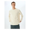 Koton Pamuk Karışımlı Dokulu Basic Bisiklet Yaka Sweatshirt