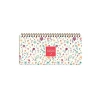 Krem Çiçek Desenli 13x27 Haftalık Spiralli Planner