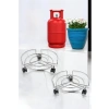 Krom Tekerlekli Metal Saksı Altlığı, 2li Set