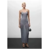 Mango Açık Sırtlı Lurex Elbise