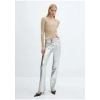 Mango Kemerli Metalik Pantolon