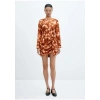 Mango Kısa Batik Dökümlü Elbise