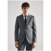 Mango Man Dar kesim işlenmemiş yün takım elbise blazer