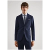 Mango Man Slim Fit Kareli Yün Takım Elbise Ceketi