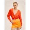 Mango Saten Kısa Bluz